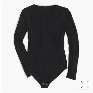 J.Crew Wrap Bodysuit Black